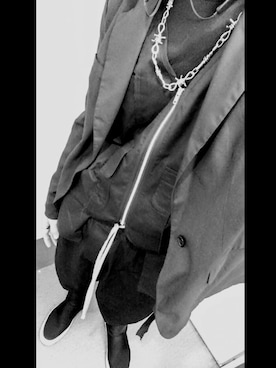 「DRKSHDW by RICK OWENS（ダークシャドウ バイ リックオウエンス）のアイテム（ブーツ）」を使った、H さん（メンズ・175cm）の秋コーディネート