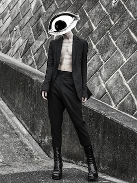 「RICK OWENS」｜「アイテム（スラックス）」を使った、H さん（メンズ・177cm）の夏コーディネート