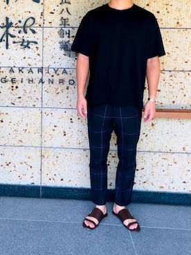 「MSGM（エムエスジーエム）のアイテム（スラックス）」を使った、orsh1ngさん（メンズ・174cm）の夏コーディネート