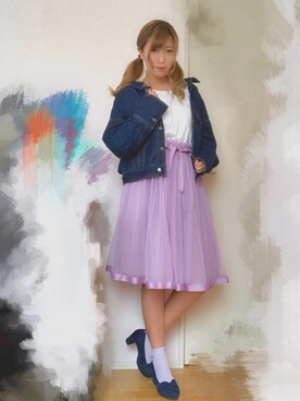 「ラベンダー」｜るんさん（レディース・162cm）の春コーディネート