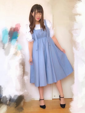 「blue」｜「アイテム（パンプス）」を使った、るんさん（レディース・162cm）の夏コーディネート