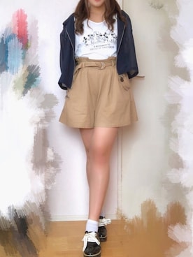 「ミッキーT」｜「アイテム（ブルゾン）」を使った、るんさん（レディース・162cm）の夏コーディネート