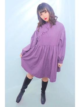 「PUBLUX（パブリュクス）のアイテム（ブーツ）」を使った、るんさん（レディース・162cm）の冬コーディネート