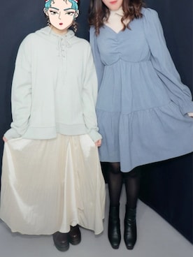 「ミニワンピ」｜るんさん（レディース・162cm）の春コーディネート