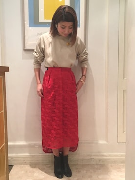 「VAPORIZE（ヴェイパライズ）のアイテム」を使った、Ｍayuko   Kuniyoshiさん（レディース・153cm）の冬コーディネート