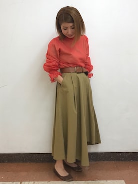 「RBS（アールビーエス）のアイテム」を使った、Ｍayuko   Kuniyoshiさん（レディース・153cm）の春コーディネート