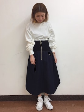 Mayuko Kuniyoshiさん(レディース・153cm)の春コーディネート