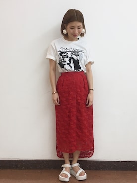 「アイテム（ブレスレット）」を使った、Ｍayuko   Kuniyoshiさん（レディース・153cm）の春コーディネート