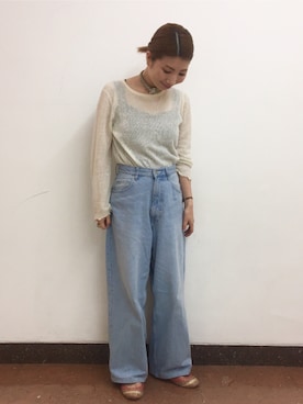 「アイテム（チョーカー）」を使った、Ｍayuko   Kuniyoshiさん（レディース・153cm）の春コーディネート