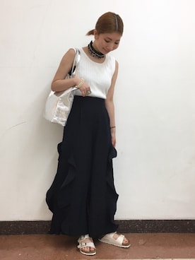 「アイテム（チョーカー）」を使った、Ｍayuko   Kuniyoshiさん（レディース・153cm）の夏コーディネート