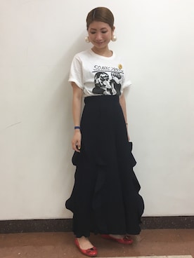 「アイテム（ヘアゴム）」を使った、Ｍayuko   Kuniyoshiさん（レディース・153cm）の夏コーディネート