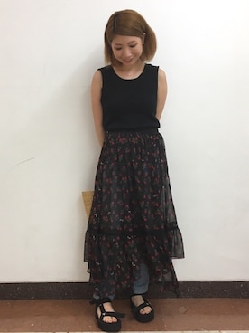 「rag & bone（ラグアンドボーン）のアイテム（パンツ）」を使った、Ｍayuko   Kuniyoshiさん（レディース・153cm）の夏コーディネート