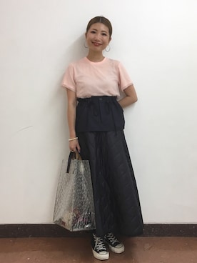 「アイテム（トートバッグ、その他）」を使った、Ｍayuko   Kuniyoshiさん（レディース・153cm）の夏コーディネート