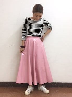 「アイテム（バングル/リストバンド）」を使った、Ｍayuko   Kuniyoshiさん（レディース・153cm）の秋コーディネート