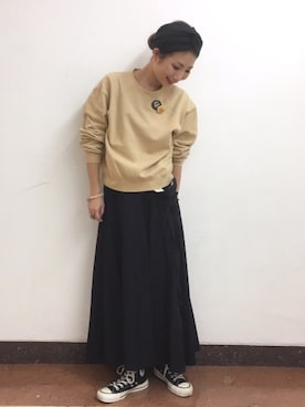 「RBS」｜「アイテム（スウェット）」を使った、Ｍayuko   Kuniyoshiさん（レディース・153cm）の秋コーディネート