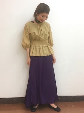 「アイテム（チョーカー）」を使った、Ｍayuko   Kuniyoshiさん（レディース・153cm）の春コーディネート