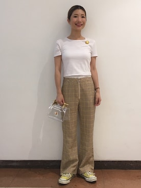 「GHOSPELL（ゴスペル）のアイテム（パンツ）」を使った、Ｍayuko   Kuniyoshiさん（レディース・153cm）の秋コーディネート