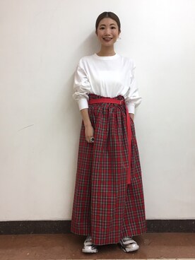 スカートChika Kisada × Ray BEAMS / 別注 チェック スカート