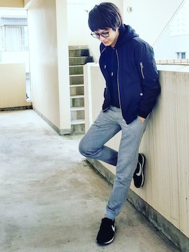 「アイテム（ブルゾン）」を使った、Ryouichiさん（メンズ・173cm・30代）の春コーディネート
