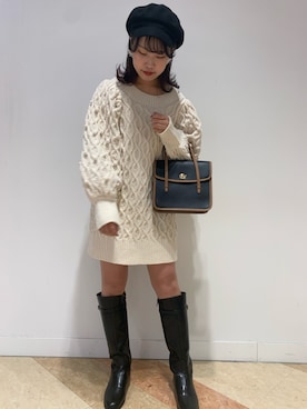 「one after another NICE CLAUP（ワンアフターアナザーナイスクラップ）のアイテム（キャスケット）」を使った、EGAさん（レディース・159cm）の秋コーディネート