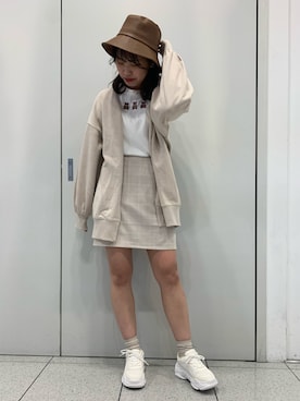 「one after another NICE CLAUP（ワンアフターアナザーナイスクラップ）のアイテム（帽子）」を使った、EGAさん（レディース・159cm）の冬コーディネート