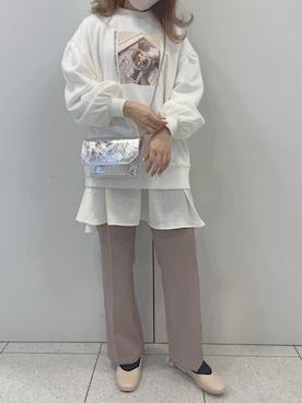 「one after another NICE CLAUP（ワンアフターアナザーナイスクラップ）のアイテム（アンサンブル）」を使った、EGAさん（レディース・159cm）の春コーディネート
