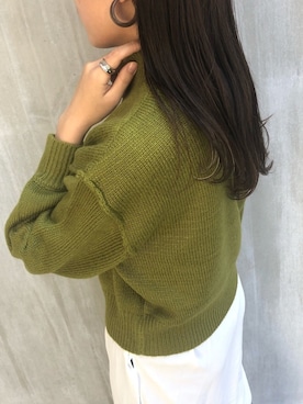 「緑ニット」｜_amitié_さん（レディース・158cm）の冬コーディネート