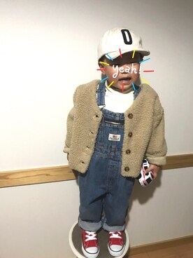 「Ralph Lauren」｜「アイテム（オールインワン・サロペット）」を使った、_kkky__さん（キッズ・90cm）の冬コーディネート