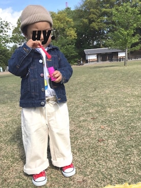 「綿パンツ」｜_kkky__さん（キッズ・90cm）の春コーディネート