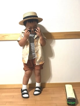 「ロールアップ」｜「アイテム（福袋/福箱）」を使った、_kkky__さん（キッズ・90cm）の夏コーディネート