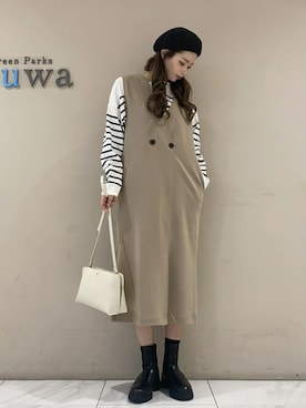 「ロングベスト」｜sumiさん（レディース・161cm）の冬コーディネート