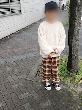「キッスコーデ」｜「アイテム（スウェット）」を使った、sooo-chiさん（キッズ・120cm）の冬コーディネート