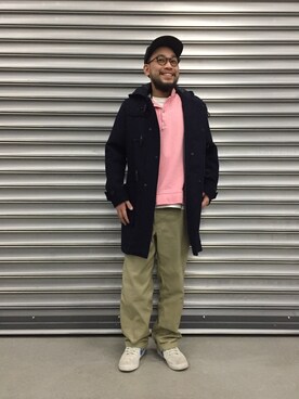 「BEAMS（ビームス）のアイテム（ダッフルコート）」を使った、村野 甲斐士さん（メンズ・170cm）の春コーディネート