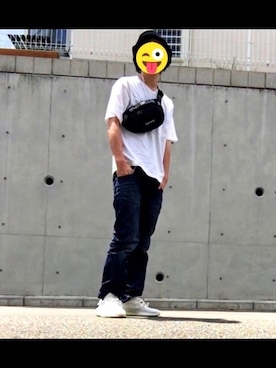 「イージーブースト」｜「アイテム（帽子）」を使った、ASURAさん（メンズ・178cm）の夏コーディネート