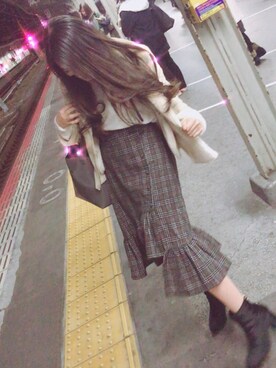 「muse muse（ミューズミューズ）のアイテム」を使った、hazukiさん（レディース・151cm）の冬コーディネート