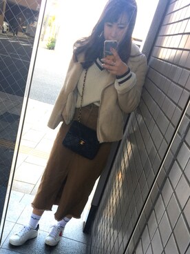 「muse muse（ミューズミューズ）のアイテム」を使った、hazukiさん（レディース・151cm）の冬コーディネート