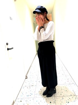 14+ 三宮店（神戸国際会館）スタッフさんの「KBF+　ウエストリボンラップスカート」を使ったコーディネート