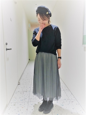 「UNIQLO（ユニクロ）のアイテム（スウェット）」を使った、14+ 三宮店（神戸国際会館）スタッフさん（レディース・160cm）の春コーディネート