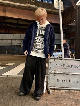 「Champion（チャンピオン）のアイテム（ブルゾン）」を使った、じゅんさん（レディース・158cm）の冬コーディネート