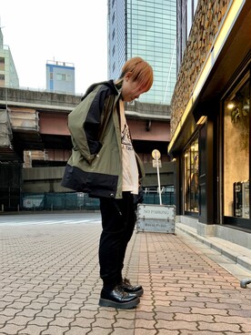 「WOOLRICH（ウールリッチ）のアイテム（ブルゾン）」を使った、じゅんさん（レディース・158cm）の冬コーディネート