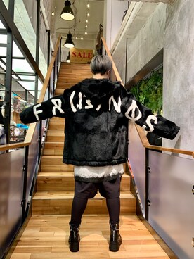 「KMRii」｜「アイテム（ブルゾン）」を使った、じゅんさん（レディース・158cm）の冬コーディネート