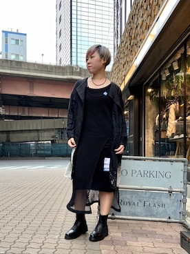 「レザーブーツ」｜「アイテム（ワンピース/ドレス）」を使った、じゅんさん（レディース・158cm）の冬コーディネート