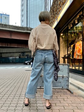 「SUPERTHANKS」｜「アイテム（サンダル）」を使った、じゅんさん（レディース・158cm）の春コーディネート