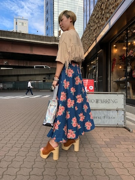 「SUPERTHANKS」｜「アイテム（サンダル）」を使った、じゅんさん（レディース・158cm）の夏コーディネート