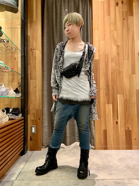 「KMRii（ケムリ）のアイテム（ブーツ）」を使った、じゅんさん（レディース・158cm）の夏コーディネート