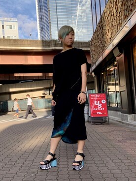 「KMRii（ケムリ）のアイテム（ワンピース/ドレス）」を使った、じゅんさん（レディース・158cm）の夏コーディネート
