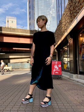 「KMRii（ケムリ）のアイテム（ワンピース/ドレス）」を使った、じゅんさん（レディース・158cm）の夏コーディネート