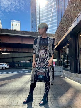「KMRii（ケムリ）のアイテム（ブーツ）」を使った、じゅんさん（レディース・158cm）の夏コーディネート