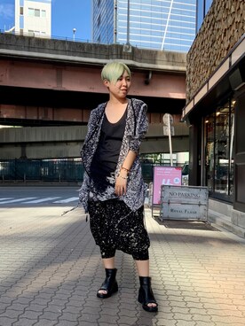 「KMRii（ケムリ）のアイテム（ブーツ）」を使った、じゅんさん（レディース・158cm）の夏コーディネート