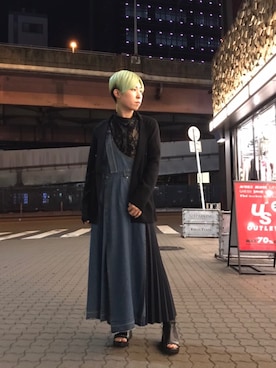 「KMRii」｜「アイテム（オールインワン・サロペット）」を使った、じゅんさん（レディース・158cm）の秋コーディネート